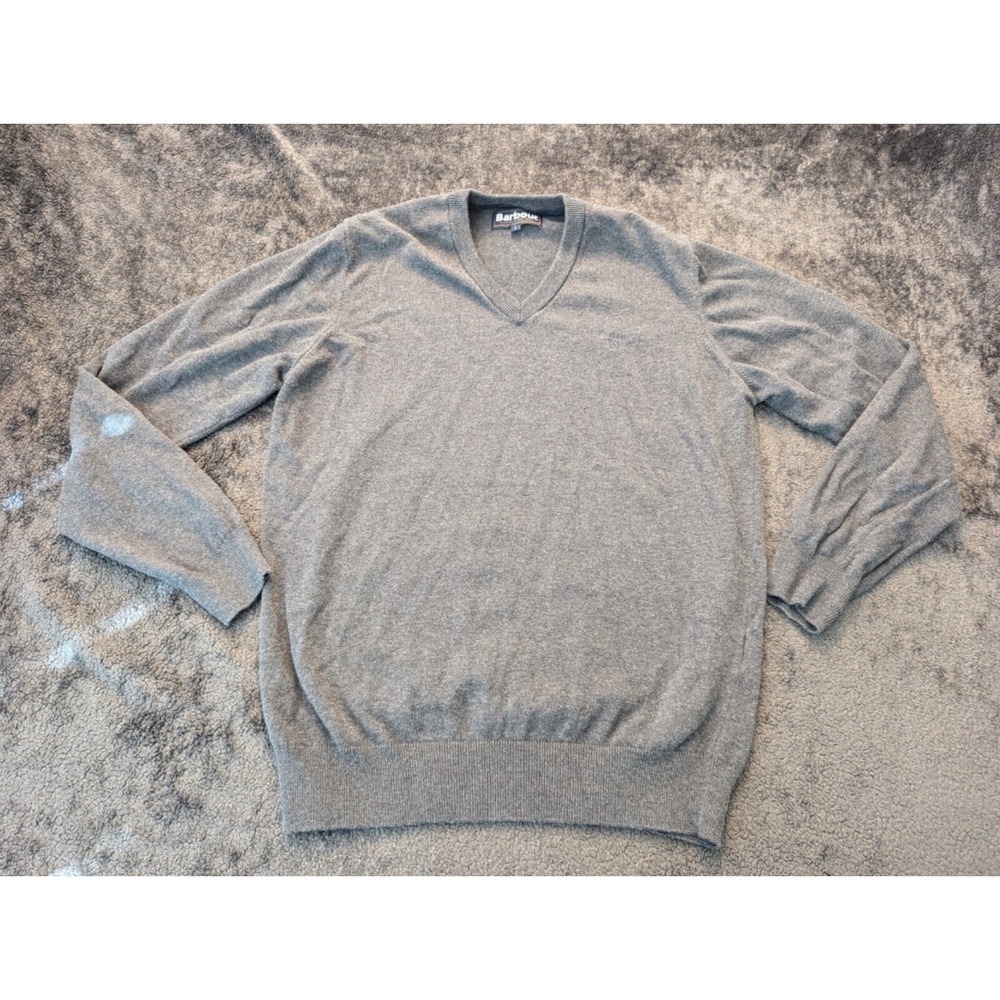 Mens Barbour Sweater Gray Sz L Large